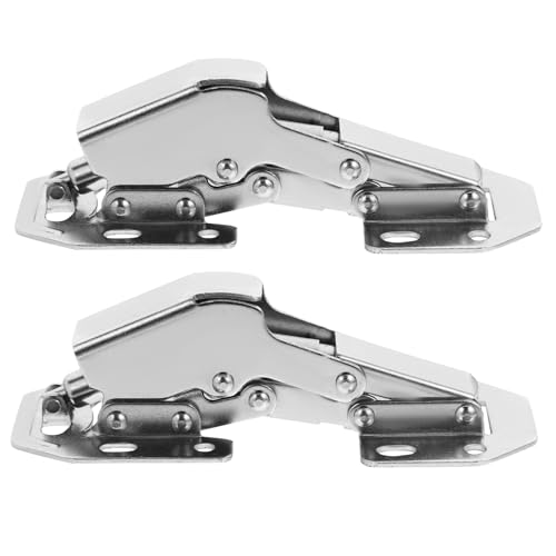 GALPADA 2 Stück Aufschraubhülsen Scharniere für Küchenschrank und Kleiderschrank Hochbelastbare Hydraulische Türscharniere Silber mit Stabiler Installation und Feiner Verarbeitung von GALPADA