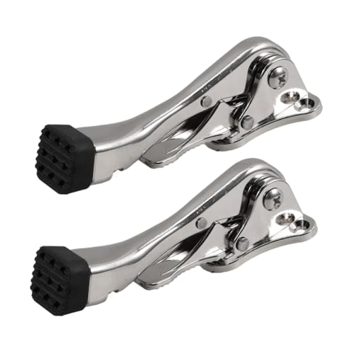 GALPADA 2 Stück Automatischer Türorte Windschutz -türstopper Einstellbarer Türhalter Fußbetätigter Türhalter Türverschluss Verstellbare Türstopper Strapazierfähige Gummi Silber von GALPADA