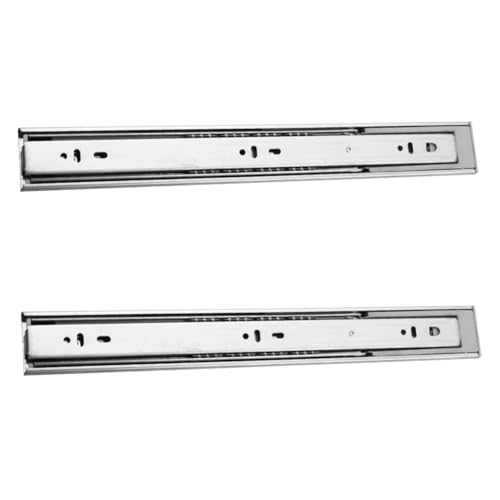 GALPADA 2 Stück Doppelfeder teleskopschiene Ausziehbar Leise Schubladenschiene Stahlkugel lager Schwerlast für Schrank Schreibtisch Schublade Nachrüsten von GALPADA