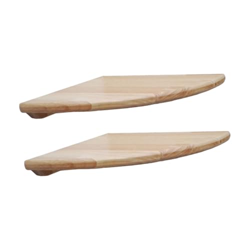 GALPADA 2 Stück Eck Wandregale aus Robustem Holz Schwebende Platzsparende Wandboards mit Abgerundeten Kanten Dekorative Regalbretter für Wohnzimmer Schlafzimmer und Büro Einfache Montage von GALPADA