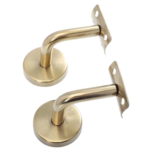 GALPADA 2 Stück Edelstahl Handlaufhalter Wandmontage Treppengeländer Halterung Goldfarben Robust Langlebig Einfache Installation Geeignet für Innen und Außenbereiche Moderne von GALPADA