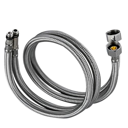 GALPADA 2 Stück Edelstahl Wassereinlassschlauch Flexibel Korrosionsbeständig Druckfest für Wasserhahn Dusche Waschbecken Badarmatur von GALPADA