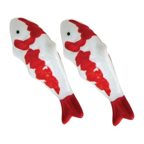 GALPADA 2 Stück Keramik Fisch Statue Schimmert im Wasser Realistische Aquarium Dekoration Fischfigur für Aquarien Teiche Langlebiges Design Bezaubernde Unterwasserlandschaft von GALPADA