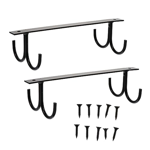 GALPADA 2 Stück Hängende Tassenhalter mit Schrauben Schwarze Haken für Tassen Utensilien Schals und Handtücher zum Organisieren von Küche und GALPADA 2 Stück Hängende Tassenhalter mit Schrauben Schwarze Haken für Tassen Utensilien Schals und Handtücher zum Organisieren von Küche und von GALPADA