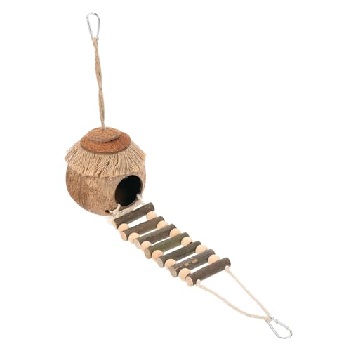 GALPADA 2 Stück Hängendes Hamster Nest aus Natürlicher Kokosnussschale Teiliges Set mit Leiter Schlafbett für Kleintiere Sicher und Langlebig Installieren im Käfig GALPADA 2 Stück Hängendes Hamster Nest aus Natürlicher Kokosnussschale Teiliges Set mit Leiter Schlafbett für Kleintiere Sicher und Langlebig Installieren im Käfig von GALPADA