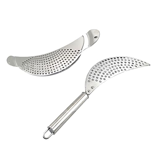 GALPADA 2 Stück Halbmond Topfsieb aus Teiliges Nudelsieb mit Griff Geeignet für Verschiedene Töpfe und Pfannen Leicht zu Reinigen für Sicheres Abtropfen der Küche von GALPADA