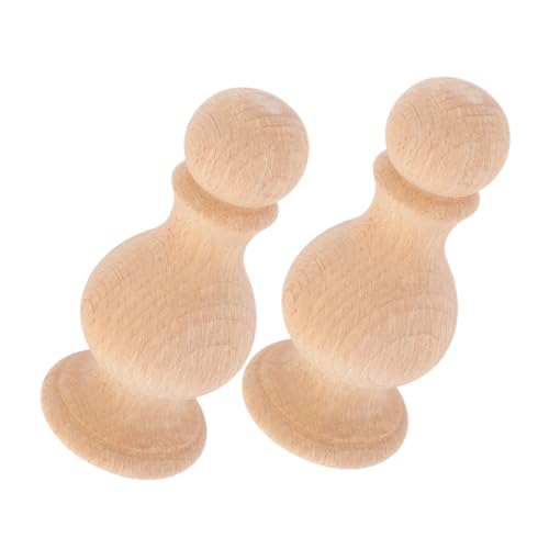 GALPADA 2 Stück Handgefertigte Finials Unbehandelte Holzsäulen mit Runder Kugelspitze Langlebige Treppen und Zaunpfostenaufsätze Dekorative Möbelverzierungen für Innenräume Klassische von GALPADA