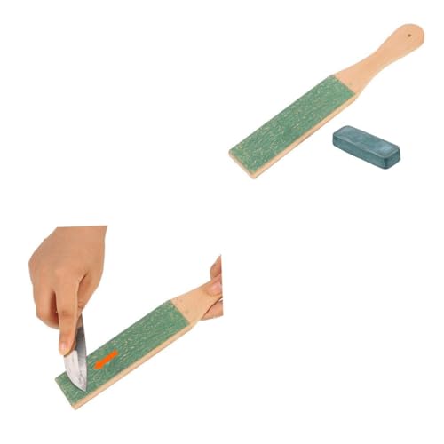 GALPADA 2 Stück Handgefertigtes Doppelseitiges Holz Messerschärfbrett mit Lederstreichriemen und Polierpaste Geeignet für Rasiermesser Küchenmesser und Holzschnitzarbeiten Teiliges GALPADA 2 Stück Handgefertigtes Doppelseitiges Holz Messerschärfbrett mit Lederstreichriemen und Polierpaste Geeignet für Rasiermesser Küchenmesser und Holzschnitzarbeiten Teiliges von GALPADA