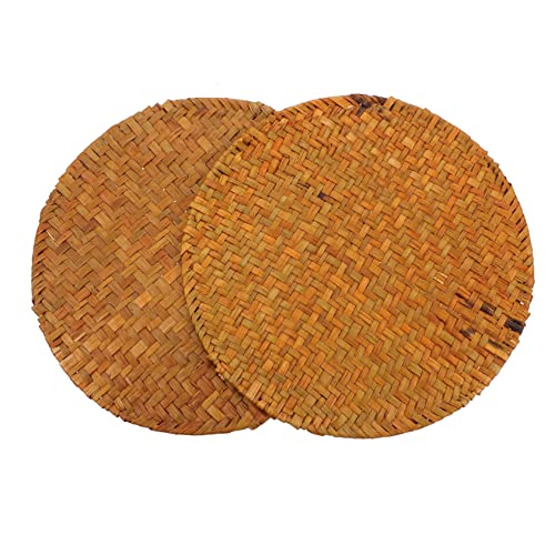 GALPADA 2 Stück Handgewebte Tischmatte Runde Hitzebeständige Platzsets für Zuhause und Restaurant Waschbar und Dekorativ für Tischdekoration und Oberflächenschutz GALPADA 2 Stück Handgewebte Tischmatte Runde Hitzebeständige Platzsets für Zuhause und Restaurant Waschbar und Dekorativ für Tischdekoration und Oberflächenschutz von GALPADA