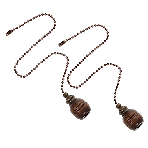 GALPADA 2 Stück Holz Pull Chain Deckenlampe Dekoration Vintage Hängelampe für Deckenventilatoren Geeignet für Zuhause Bar von GALPADA
