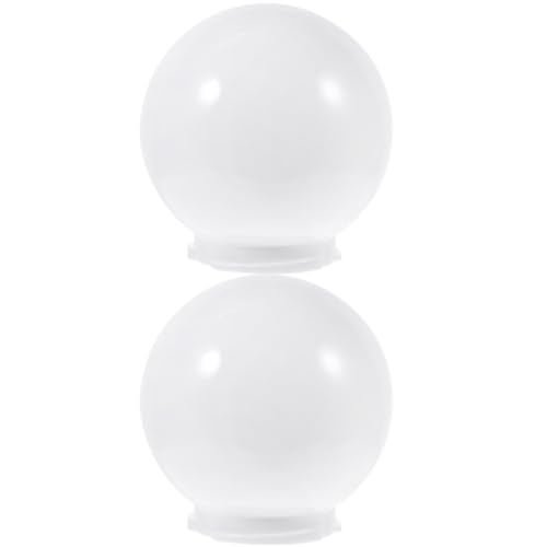 GALPADA 2 Stück Kugelförmiger Lampenschirm aus Acryl Weiß Ø Wandlampe Ersatz Lampenabdeckung für Außenbereich und Gartenbeleuchtung von GALPADA