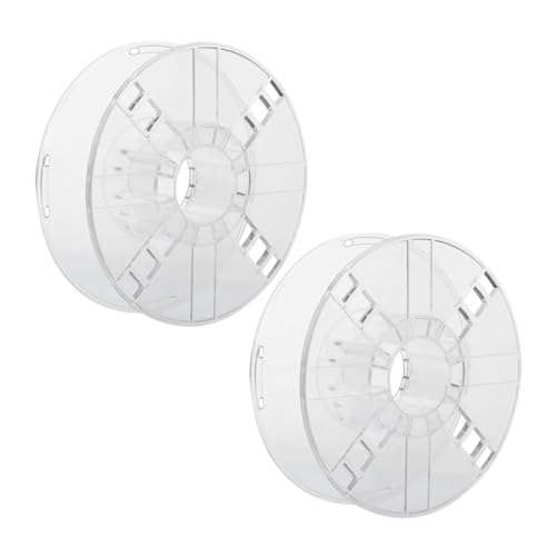 GALPADA 2 Stück Kunststoff Hohlspulen Filament Spulen Transparent Ersatzspule Zubehör Drucker mit Stabiler Achse und Einfachem Design von GALPADA
