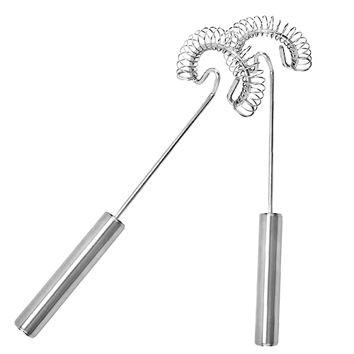 GALPADA 2 Stück Manueller Eierschläger Vielseitiger Handmixer und Milchaufschäumer Leichter Edelstahl Schneebesen für Kaffee Eiweiß Sauce und Proteinshakes für Küche Backen und Haushalt von GALPADA