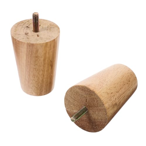 GALPADA 2 Stück Möbelfüße aus Massivem Holz Stabile Sofa Schrankbeine mit Gewinde Kratzfeste Holzmöbelbeine Einfache Montage Geeignet für Couch Tv Schrank Kommode von GALPADA