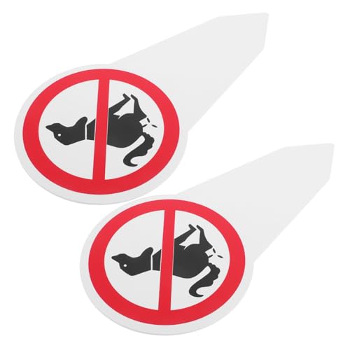 GALPADA 2 Stück No Dog Pooping Sign mit Erdspieß Wetterfestes Robustes Warnschild für Garten und Klare gegen Hundekot Installieren von GALPADA