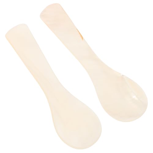 GALPADA 2 Stück Perlmuttlöffel für Eier und Desserts Hochwertige Handgefertigte Servierlöffel aus Reinem Weißen Muschelmaterial für Besondere Anlässe und Tischdekoration von GALPADA