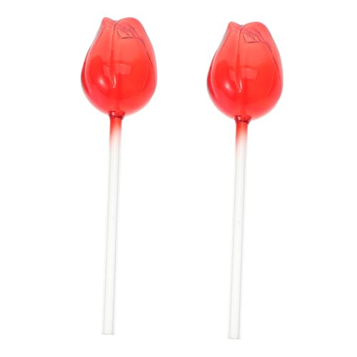 GALPADA 2 Stück Rose Glas Selbstbewässerung Bewässerung Pflanze Selbstbewässerung Gerät Pflanzer Topf Bewässerungssystem Einsatz Pflanzenbewässerung Globen von GALPADA