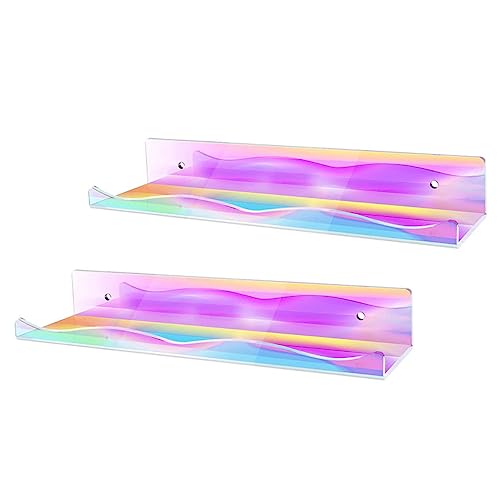 GALPADA 2 Stück Schwebendes Wandregal Transparent Modern Wandmontage Bad Schlafzimmer Wohnzimmer Regal zur Aufbewahrung und Dekoration Vielseitig Robust GALPADA 2 Stück Schwebendes Wandregal Transparent Modern Wandmontage Bad Schlafzimmer Wohnzimmer Regal zur Aufbewahrung und Dekoration Vielseitig Robust von GALPADA