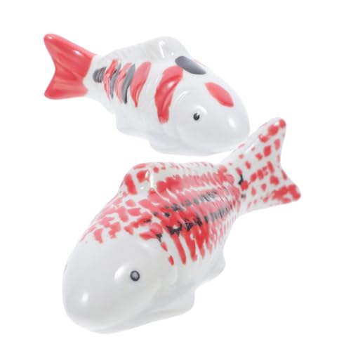 GALPADA 2 Stück Schwimmende Keramikfische für Aquarium Dekoration Naturnahe Koi Fisch Figuren Langlebige Unterwasser Gartendeko Stilvolle Teich Landschaft Ornamente von GALPADA