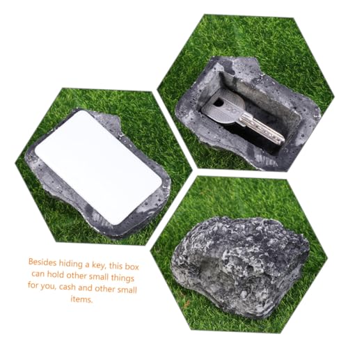 GALPADA 2 Stück Simulierte Stein Schlüsselbox aus Langlebigem Resin Verstecktes Outdoor Schlüsselversteck Unauffällige Aufbewahrung für Garten Terrasse Wetterfest und Natürlich Wirkendes von GALPADA