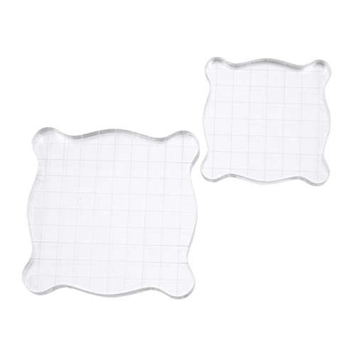 GALPADA 2 Stück Stempel Zubehör Werkzeug Transparenter Briefmarkenblock Stempelblock Versiegeln Stempel Diy Zubehör Klarer Stempelblock Klarer Stempelgriff Stempelplatte Acryl von GALPADA