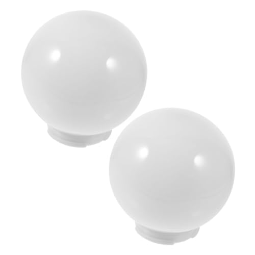 GALPADA 2 Stück Teiliges Acryl Lampenschirm Milchig Weißer Runder Outdoor Lamp Globe Wetterfeste Leuchtenabdeckung Ømm Passgenau für Straßenlaternen und Gartenpfosten Einfach zu Montieren von GALPADA