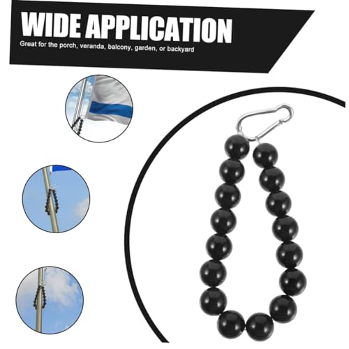 GALPADA 2 Stück Teiliges Edelstahl Beaded Flagpole Retainer Ring mit PVC Perlen Langlebiger Fahnenmast Befestigungsring für Stabiles Flag Arrangement Wetterbeständig Einfache Montage von GALPADA