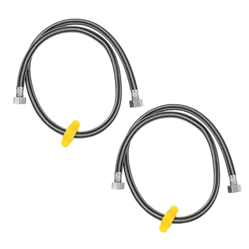 GALPADA 2 Stück Teiliges Flexibles Metall wasseranschlussschlauch Hochdruckbeständig aus Gewebtem Edelstahl für Badezimmer Waschbecken Wasserhahn und Warmwasseranschluss von GALPADA
