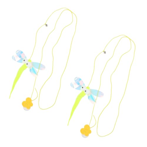 GALPADA 2 Stück Teiliges Hängendes Katzenspielzeug aus Filz mit Großäugiger Libelle Interaktives Indoor kätzchenspielzeug zur Beschäftigung und Bewegung Leichtes Flexibles Haustierzubehör von GALPADA