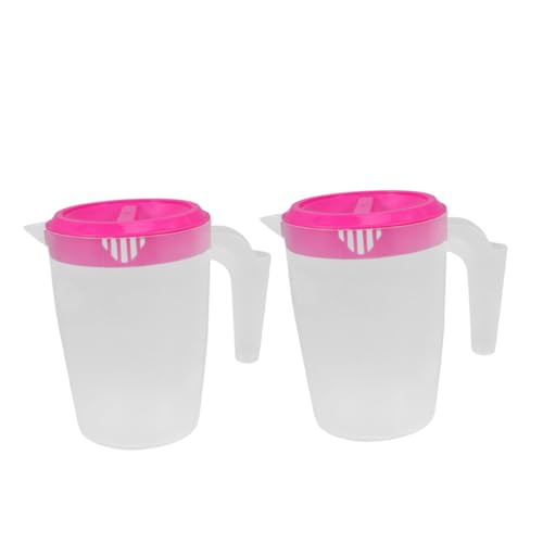 GALPADA 2 Stück Teiliges Kaltwasser Set mit Deckel Bpa Frei Transparenter Getränkekrug für Kühlschrank Vielseitig Einsetzbar für Wasser Saft Tee für Restaurant Bar Zuhause von GALPADA