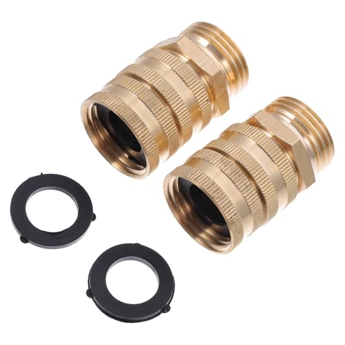 GALPADA 2 Stück Teiliges Messing Schlauchadapter Doppelgewinde Drehbar Garten Schlauchkupplung mit Dichtungsringen Langlebig Einfach Anzuschließen Geeignet für Bewässerung und GALPADA 2 Stück Teiliges Messing Schlauchadapter Doppelgewinde Drehbar Garten Schlauchkupplung mit Dichtungsringen Langlebig Einfach Anzuschließen Geeignet für Bewässerung und von GALPADA
