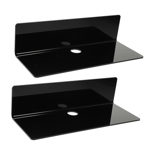 GALPADA 2 Stück Teiliges Nagelfreies Badezimmer Organizer Förmiges Schwarzes Wandregal zur Platzsparenden Aufbewahrung von Badutensilien Einfach zu Montieren Große Kapazität von GALPADA