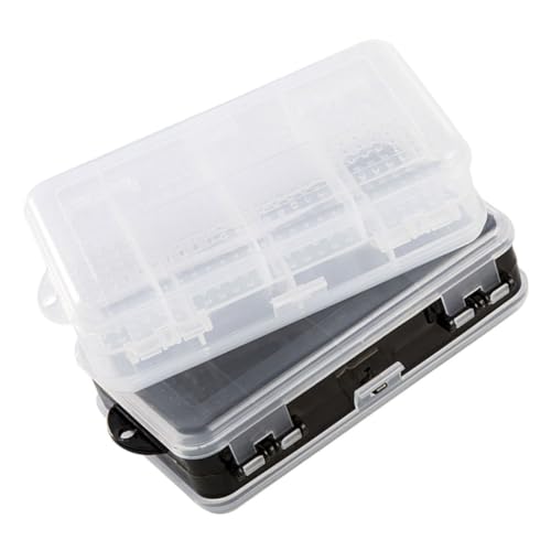 GALPADA 2 Stück Teiliges Schmuck Organizer mit Fächern Beidseitig Abdeckbar Stapelbare Aufbewahrungsboxen aus Robustem Kunststoff Transparent und Schwarz für Ringe Ohrringe Perlen und GALPADA 2 Stück Teiliges Schmuck Organizer mit Fächern Beidseitig Abdeckbar Stapelbare Aufbewahrungsboxen aus Robustem Kunststoff Transparent und Schwarz für Ringe Ohrringe Perlen und von GALPADA