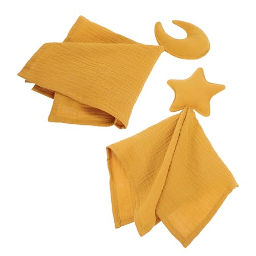 GALPADA 2 Stück Teiliges Schmusetuch Set mit Mond und Sternen Weiche Kuscheldecke und Schnuffeltuch für Neugeborene Sicherer Begleiter für Babyschlaf Schadstofffrei und Langlebig von GALPADA