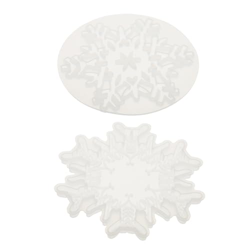 GALPADA 2 Stück Teiliges Schneeflocken Untersetzer Silikonform Flexible Transparente Epoxidharz DIY Gießform für Handgemachte Rutschfeste Cup Mat Bastelprojekte für Weihnachten und von GALPADA