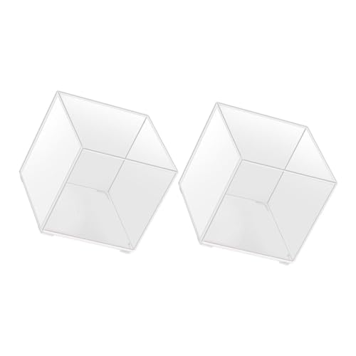 GALPADA 2 Stück Teiliges Transparentes Terrarium aus Kunststoff mit Deckel Hydroponisches Pflanzgefäß für DIY Sukkulenten und Grüne Pflanzen Kompakt für Schreibtisch und Bürodekoration von GALPADA