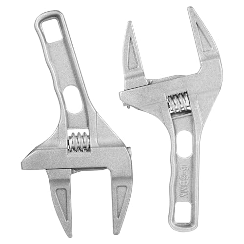 GALPADA 2 Stück Teiliges Verstellbares Rohr Sanitär werkzeugset mit Großem Öffnungsbereich Kurzer Griff Verstellbarer Rollgabelschlüssel für Wasserhähne Ventile Duschköpfe und von GALPADA