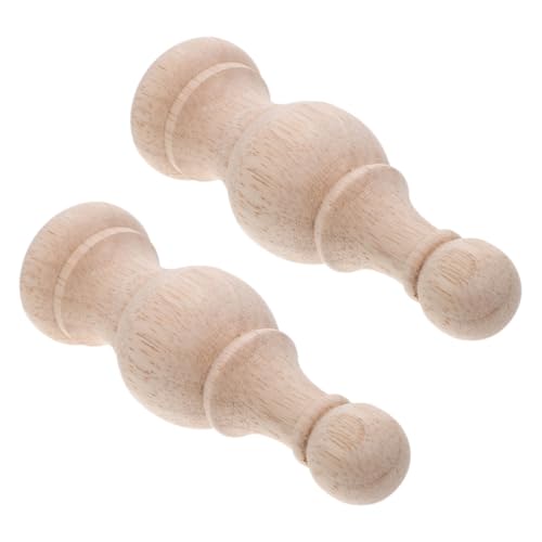 GALPADA 2 Stück Treppenrohlinge Topper Stangen Möbel Bett Unvollendet Und Treppenkappen Bettpfosten Holzpfosten – Rahmen X Cm Für Vorhänge Holzgeländer Baluster DIY Basteln von GALPADA