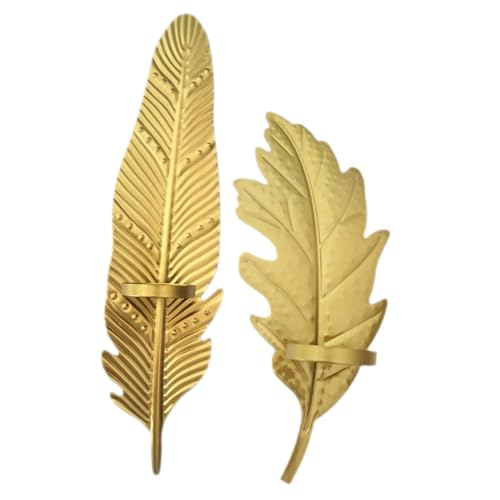GALPADA 2 Stück Wandkerzenhalter aus Robustem Metall in Einzigartiger Blattform Stilvolle Wanddekoration für Wohnzimmer und Party Moderner Kerzenständer zur Wandmontage Goldfarbene Deko GALPADA 2 Stück Wandkerzenhalter aus Robustem Metall in Einzigartiger Blattform Stilvolle Wanddekoration für Wohnzimmer und Party Moderner Kerzenständer zur Wandmontage Goldfarbene Deko von GALPADA