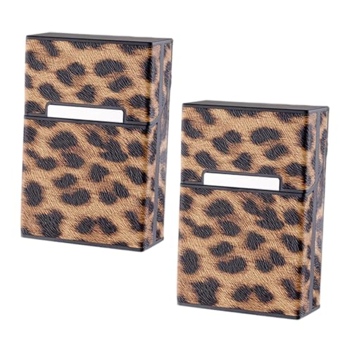 GALPADA 2 Stück Zigarettenetui Schutzhüllen für Herren mit Magnetischem Verschluss Leopardenmuster Faltbarem Design Stoßfest und Wasserabweisend für Zigaretten von GALPADA
