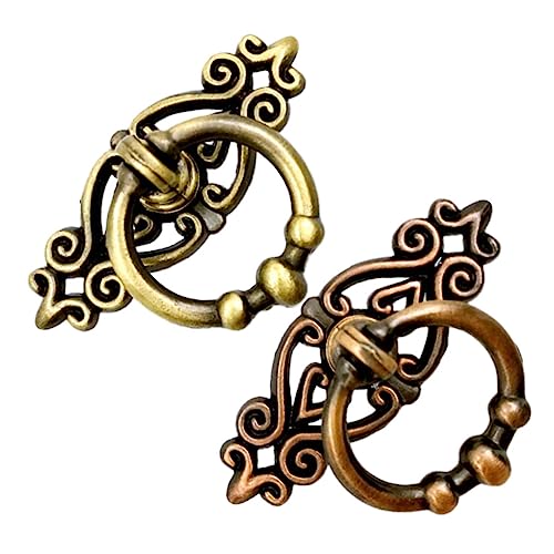 GALPADA 2 Stück Zinklegierung Vintage Schrankgriff Set Europäischer Stil Dekorativer Möbelgriff für Schränke Kleiderschränke Grün Bronzefarben und Rot Bronzefarben Robust und Vielseitig von GALPADA