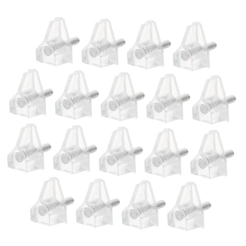 GALPADA 20 Stck Teiliges Transparente Regalbodenträger aus Robustem Kunststoff und Metall Stabile Einlegebodenhalter für Bücherregale Schränke Vitrinen und Aufbewahrungsmöbel Langlebig von GALPADA