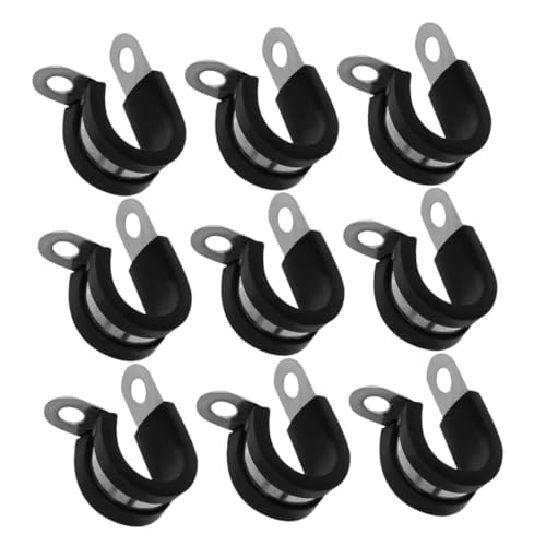 GALPADA 20 Stück Teiliges Edelstahl Kabelschellen mit Gummipuffer R Förmige Metallbefestigungsschellen Rostfrei und Vielseitig für Auto Industrie Haushalt und Schiffbau Geeignet von GALPADA