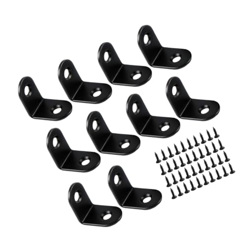 GALPADA 20 Stück Teiliges Schwere Edelstahl mit Schrauben Stabile Metallregalhalter für Holzregale Möbel Schränke und Tische Rostfrei Praktische Montage Schwarz Pulverbeschichtet von GALPADA