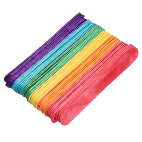 GALPADA 200 Stück Bunte Holzstäbchen Robuste DIY Sticks aus Sicherem Holz Wiederverwendbar Leicht zu Reinigen für Eisformen und Bastelprojekte von GALPADA
