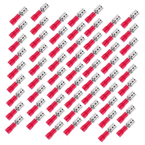 GALPADA 200 Stück Weibliche Vorisolierte Flachstecker Crimpklemmen Vinyl Isolierte Schnellverbinder Flachstecker Kabelverbinder für Elektrogeräte und Verteiler Langlebig und Zuverlässig von GALPADA
