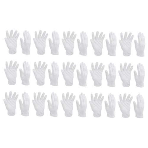 GALPADA 24 Paare Baumwollhandschuhe Arbeitshandschuhe Herren Damen Atmungsaktiv Waschbar Leicht Flexible Handschützer für Gartenarbeit und Hausgebrauch Mittelgroß Weiß von GALPADA