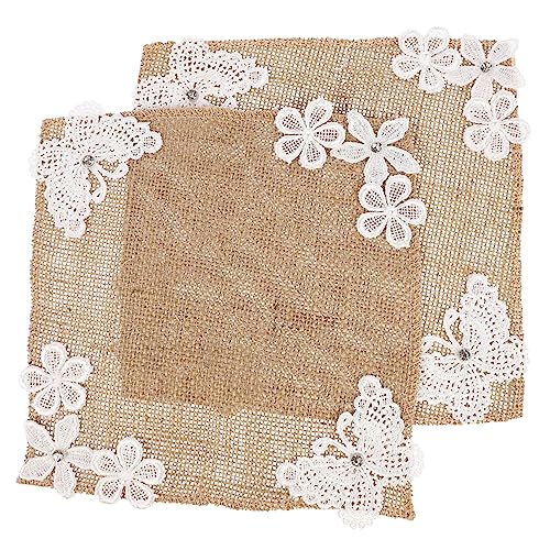 GALPADA 2Stücke Tischsets Hitzebeständige wasserdichte Platzdeckchen Für Esstisch Tischdeko Für Hochzeit Party Und Festliche Anlässe Mit Spitze von GALPADA