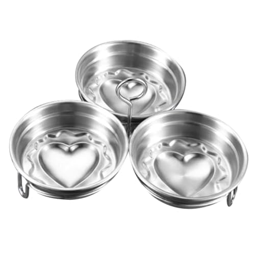 GALPADA 3 Stück Eierkocher Set aus Teiliges Herzform Eierkochen und Backwerkzeug für Gekochte Eier Pudding und Snacks Leicht zu Reinigen von GALPADA