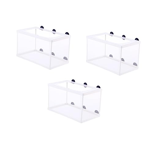 GALPADA 3 Stück Großes Teiliges Fischzucht Netz mit Saugnapf Isolierbox für Aquarium Verbessertes Aufzuchtbecken mit Klarem Design zur Fischbrut und Sicheren Trennung Aggressiver Fische von GALPADA